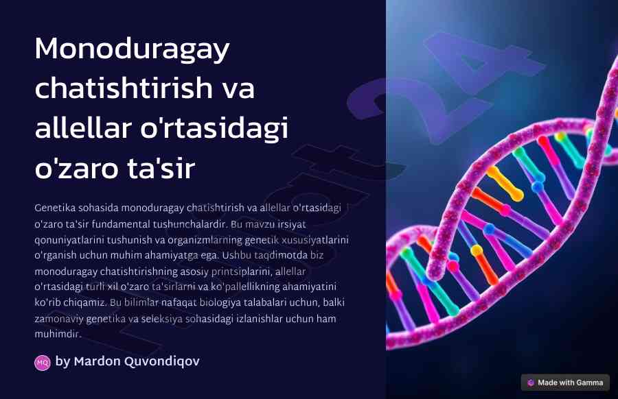 Monoduragay chatishtirish va allellar o'rtasidagi o'zaro ta'sir