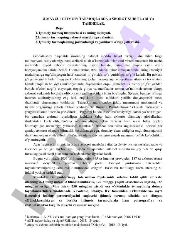 Ijtimoiy tarmoqlarda axborot xurujlari tahlili