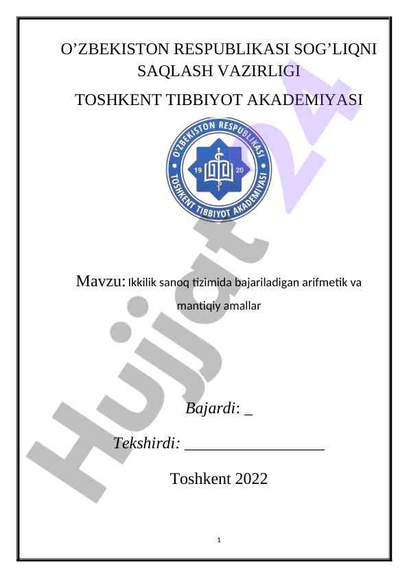 Ikkilik sanoq tizimida arifmetik amallar