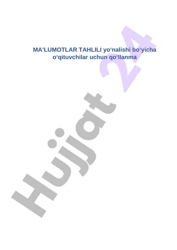 Ma’lumotlar tahlili o‘qituvchilar uchun qo‘llanma
