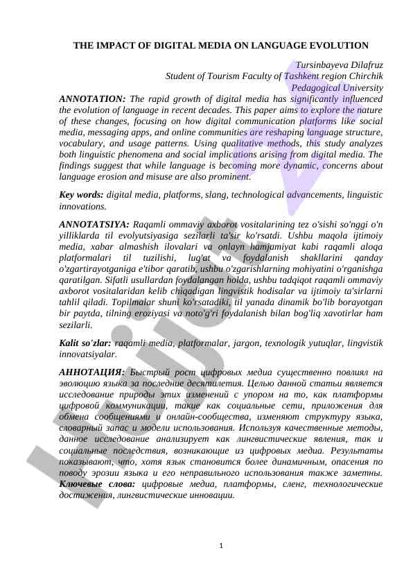 Raqamli ommaviy axborot vositalarining tilga ta'siri