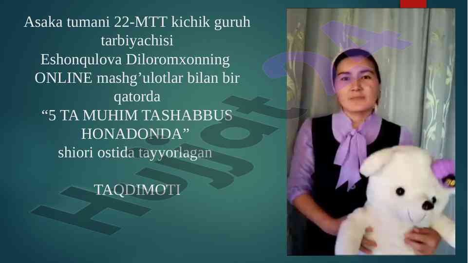 5 ta muhim tashabbus doirasida online mashg‘ulotlar
