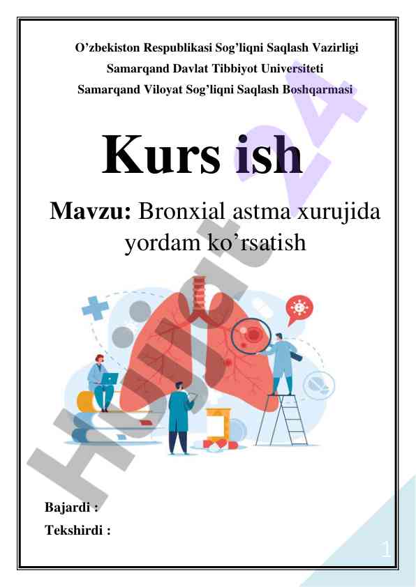 Bronxial astma xurujida yordam ko'rsatish
