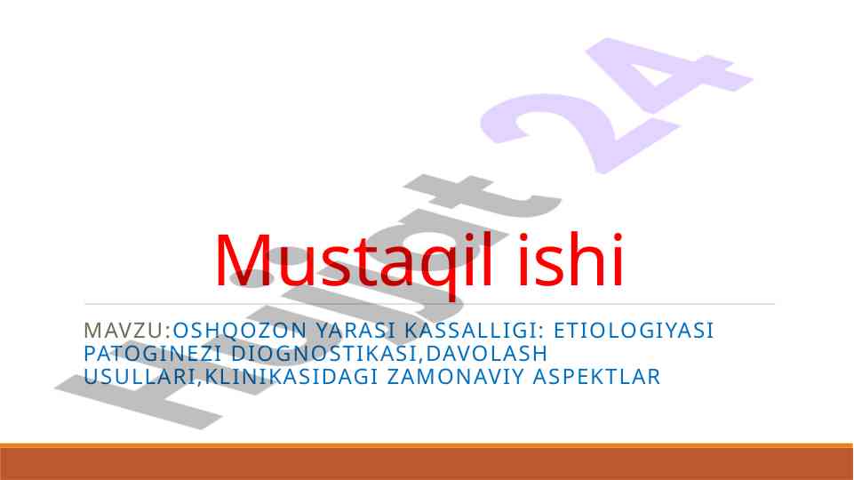 Oshqozon yarasi kassalligi: etiologiya va davolash usullari