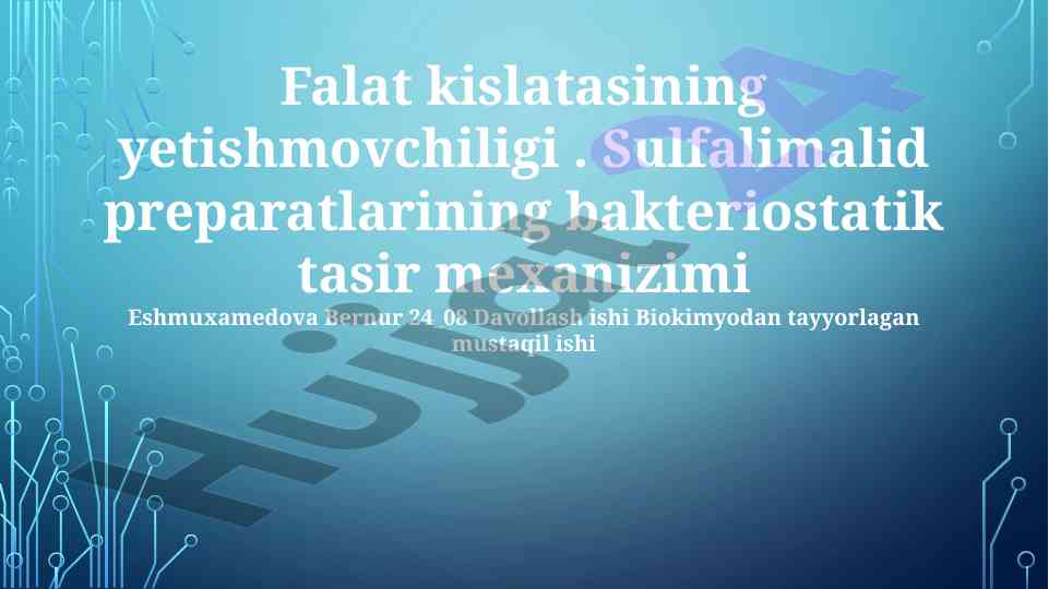 Folat yetishmovchiligi va sulfanilamidlar