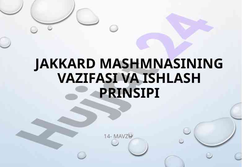 Jakkard mashinasining vazifasi va ishlash prinsipi