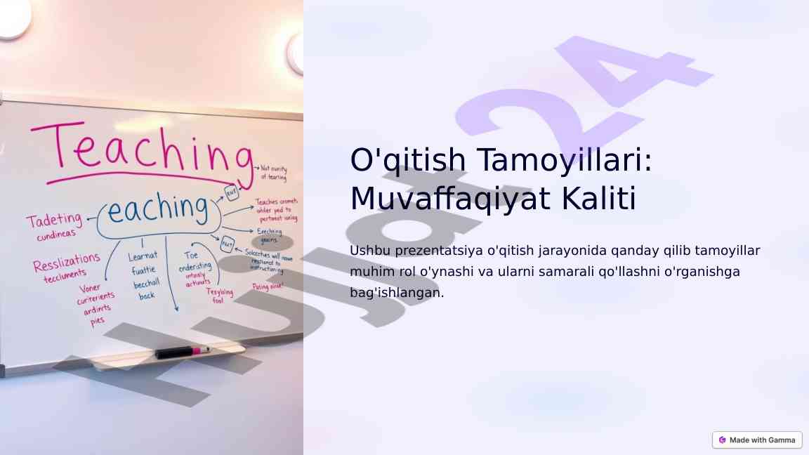 O'qitish tamoyillari va muvaffaqiyat kaliti