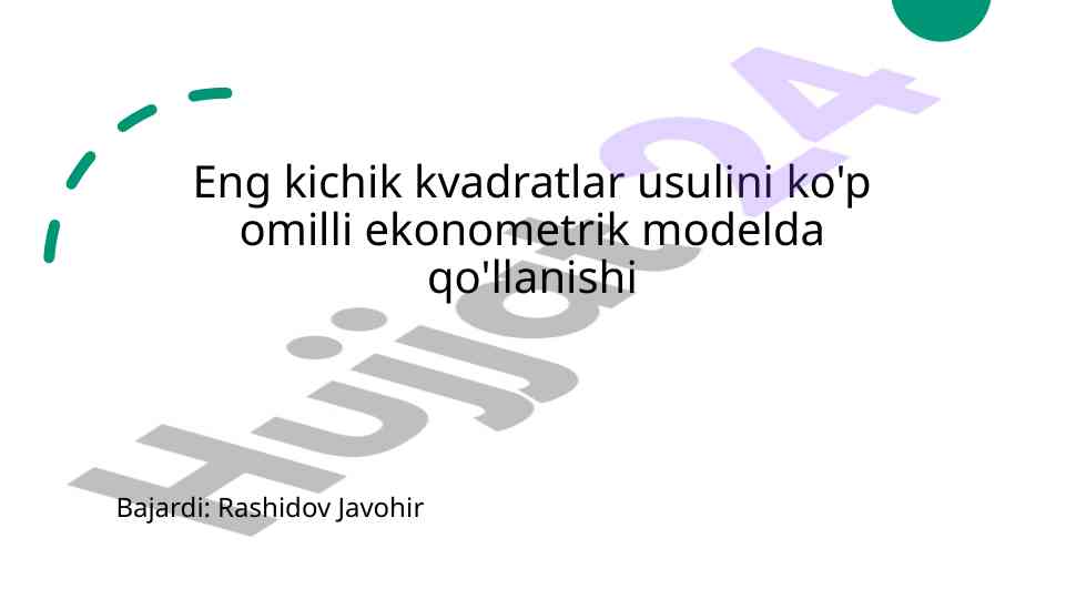 Eng kichik kvadratlar usuli va iqtisodiy modellar