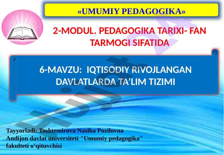 Iqtisodiy rivojlangan davlatlarda ta’lim tizimi