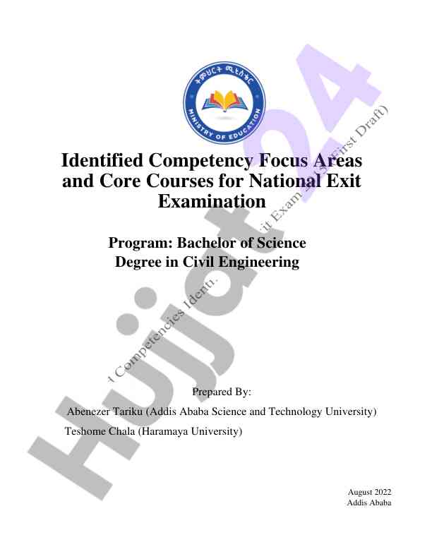Competency focus areas for national exit examination