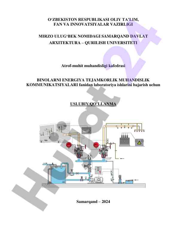 Energiya tejamkorlik muhandisligi laboratoriya qo‘llanmasi