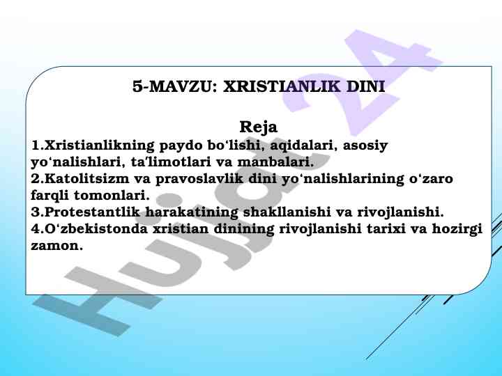Xristianlik dini: paydo bo‘lishi va rivojlanish tarixi
