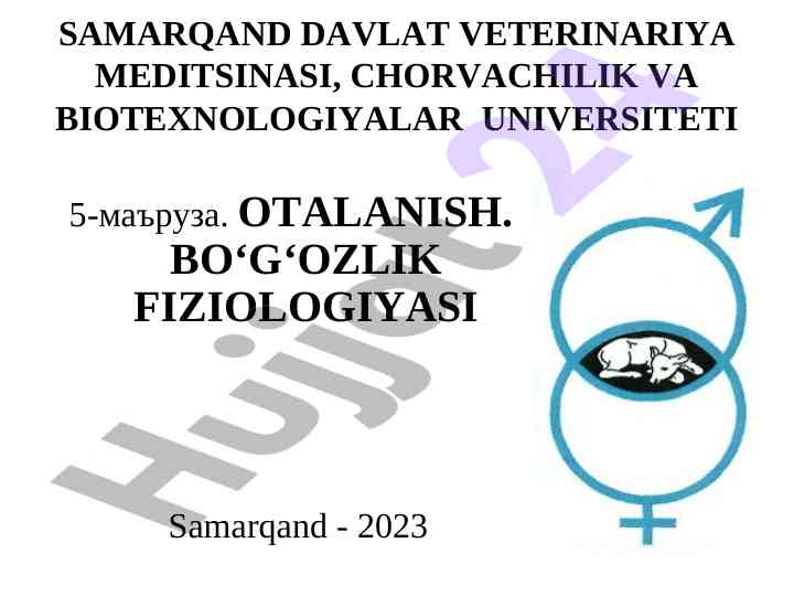 Bo‘g‘ozlik fiziologiyasi va otalanishning asosiy tamoyillari