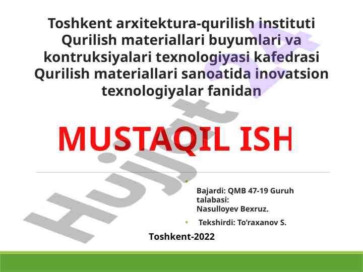 Keramik plitka texnologiyalari va xom ashyolar