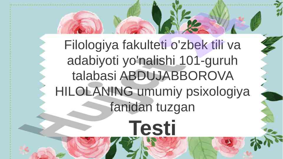 Psixik rivojlanish va uni davrlashtirish testi