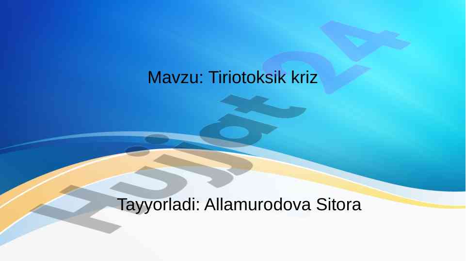 Tiriotoksik kriz ta'rifi va davolash usullari
