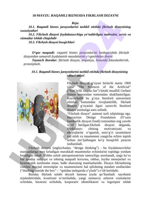 Raqamli biznesda fikrlash dizayni xususiyatlari