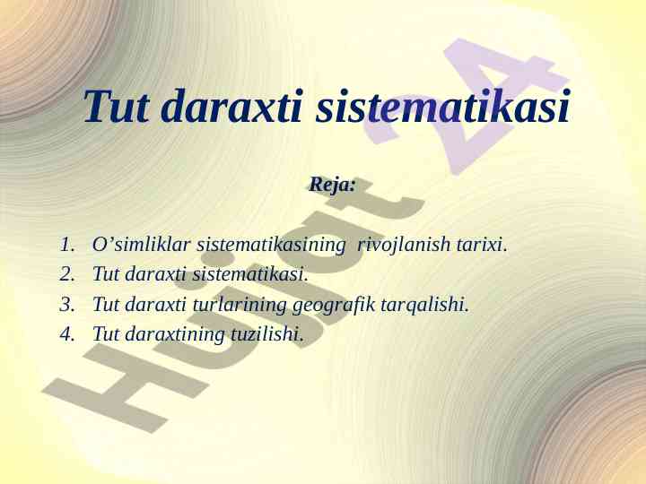 Tut daraxti sistematikasi va tarixi