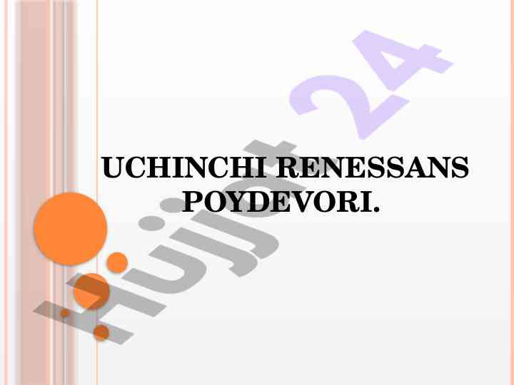 Uchinchi renessans strategiyasi va shart-sharoitlari