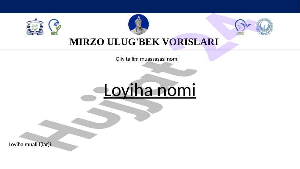 Loyiha taqdimoti oliy ta’lim muassasasi uchun