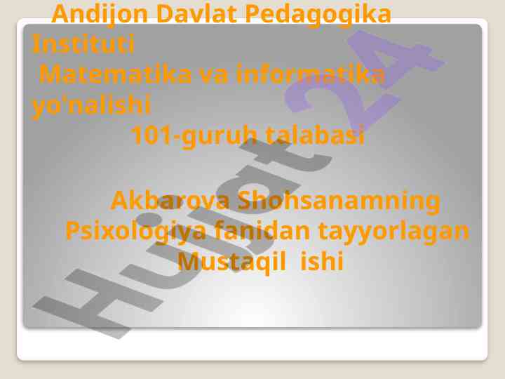 Turli yosh davrlarida o’zlashtirish xususiyatlari