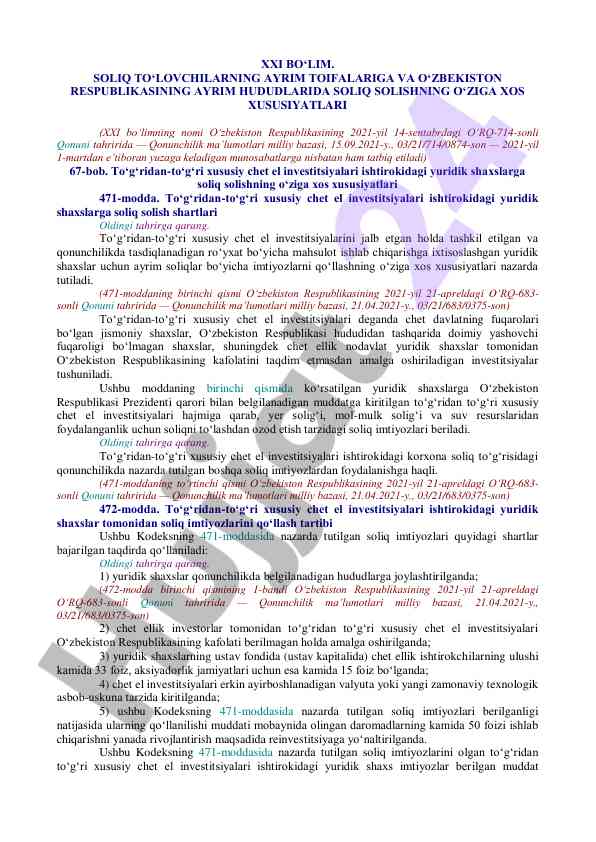 Solıq to‘lovchilarning ayrim toifalari va xususiyatlari