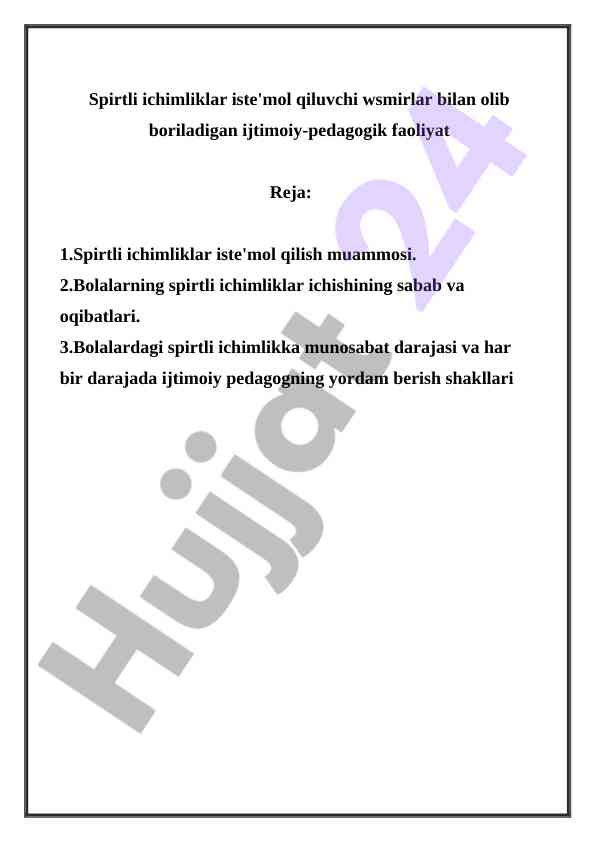 Spirtli ichimliklar va sog'lom hayot tarzi