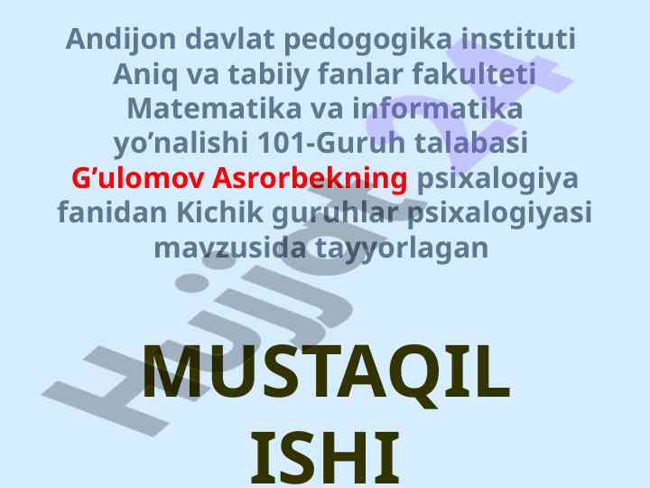 Kichik guruhlar psixologiyasi asoslari
