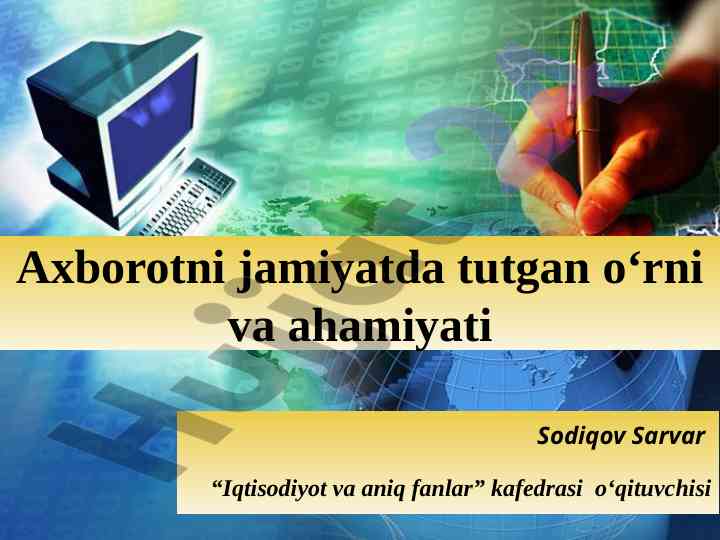 Axborot va jamiyat: ahamiyati va rivojlanishi