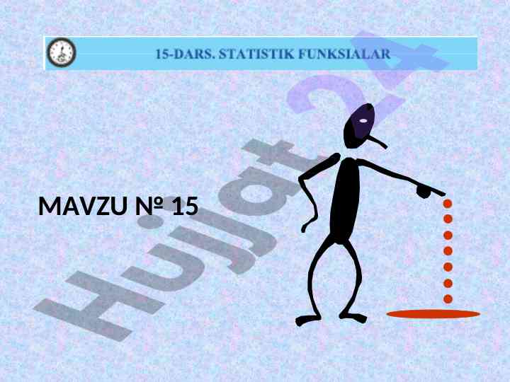 Ms excel 2010 statistik funksiyalarni o‘rganish