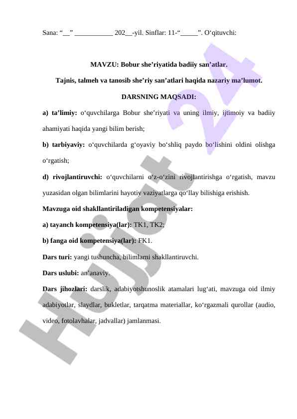 Bobur she’riyatida badiiy san’atlar tahlili