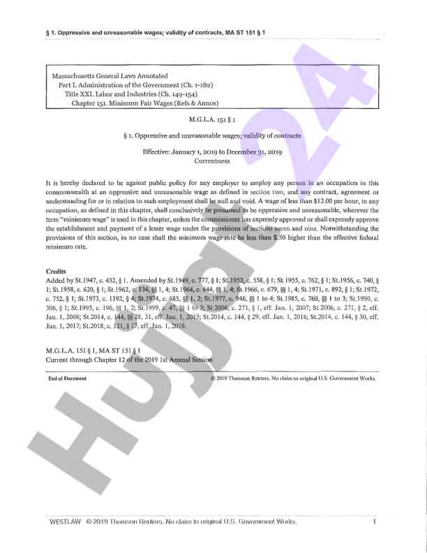 Oppressive wages and contract validity in massachusetts