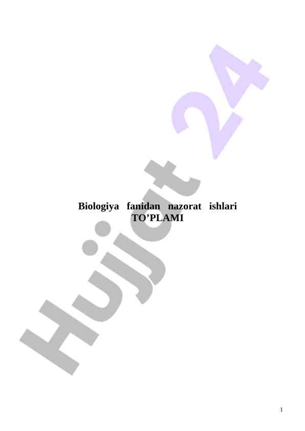 Biologiya fanidan nazorat ishlari to‘plami 5-sinf