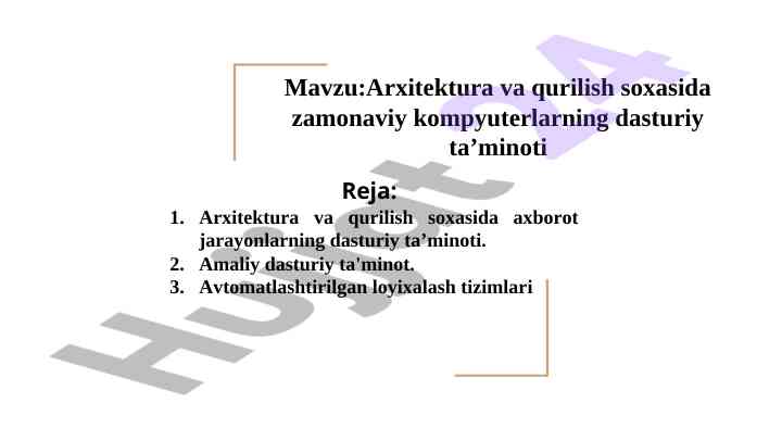 Zamonaviy kompyuterlarning dasturiy ta’minoti