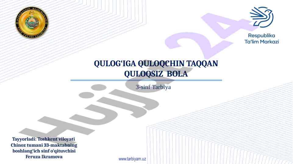 Bolalar uchun quloqchinlar haqida tarbiya darslari