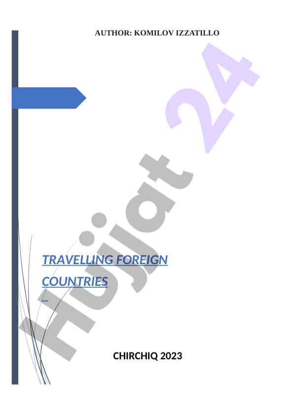 Guide to traveling foreign countries and cultures