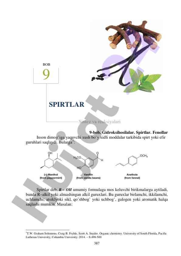 Gidroksihosilalar: spirtlar va fenollar tahlili