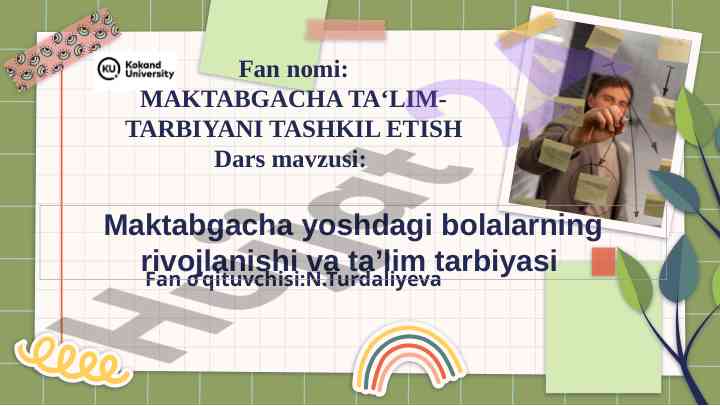 Maktabgacha ta‘lim tarbiyani tashkil etish