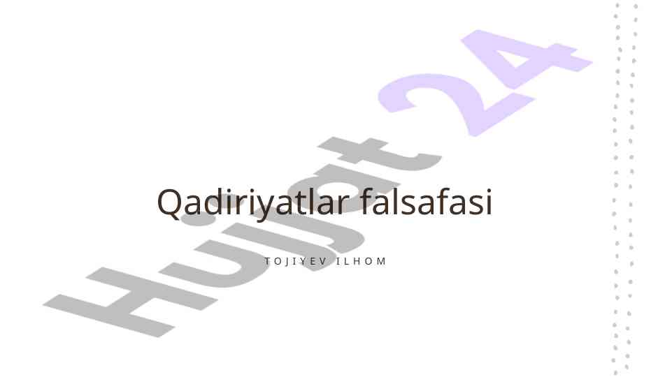 Qiymatlar falsafasi va o'zbek an'analari
