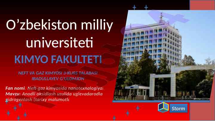 Neft-gaz kimyosida nanotexnalogiyalar tahlili