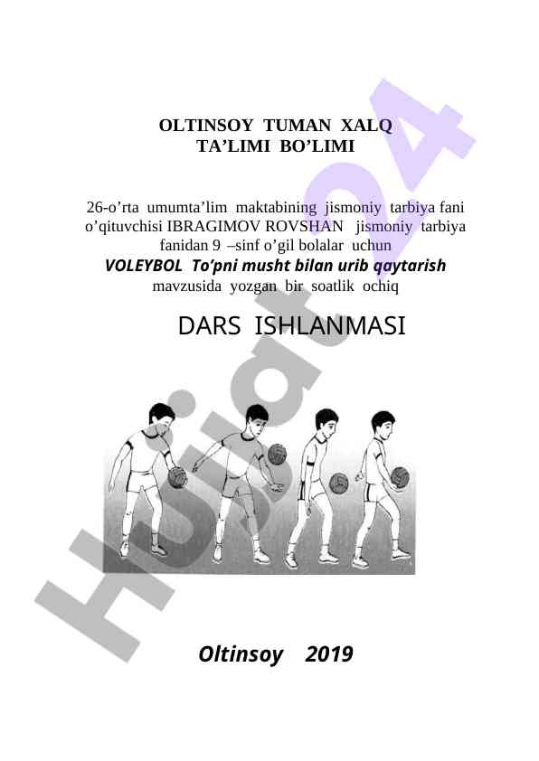 Voleybol o'yinida to'pni musht bilan qaytarish dars