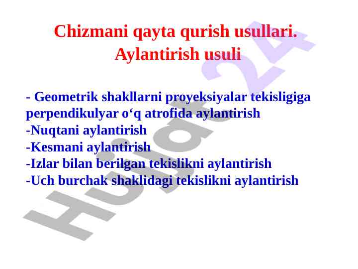 Geometrik shakllarni aylantirish usullari