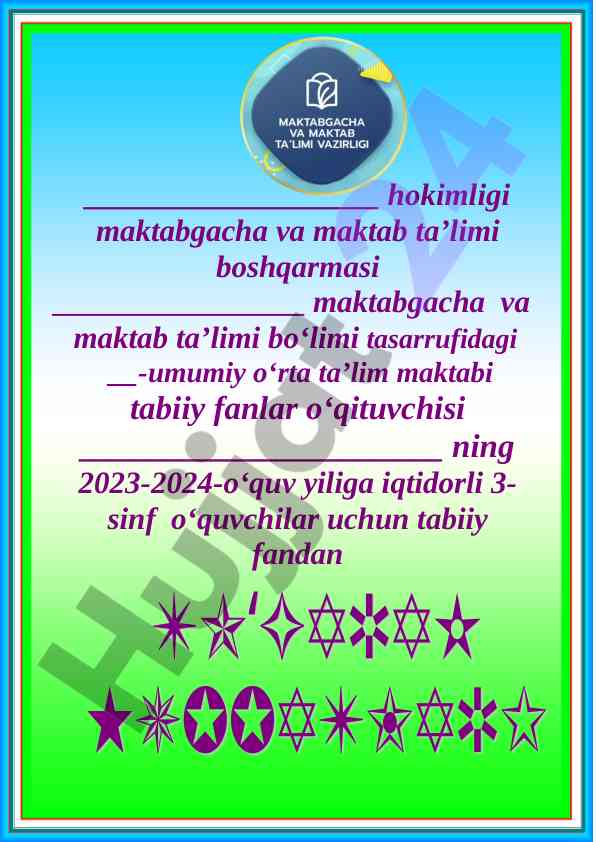 Tabiiy fanlarda iqtidorli o‘quvchilar uchun ma'lumot