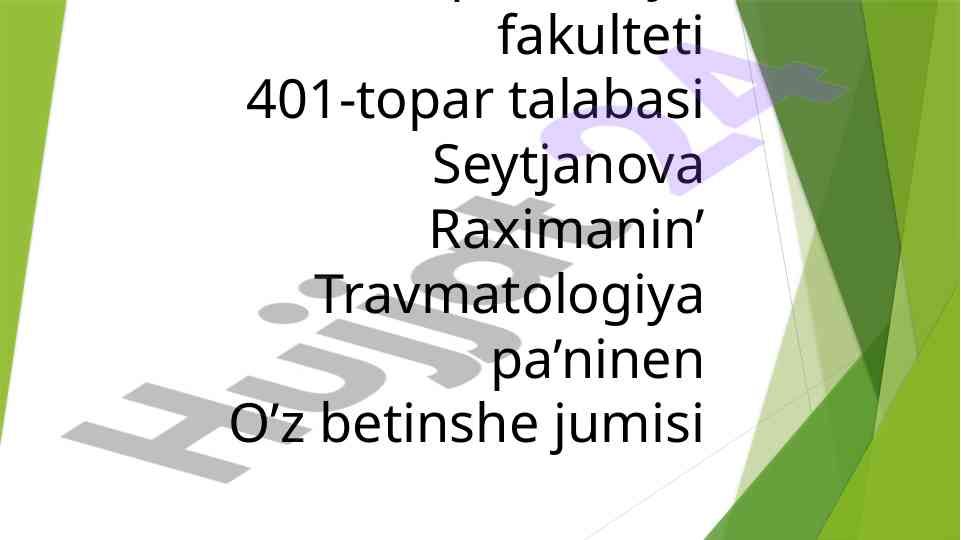San su’yegi jaraqatlari tahlili va o’rganilishi