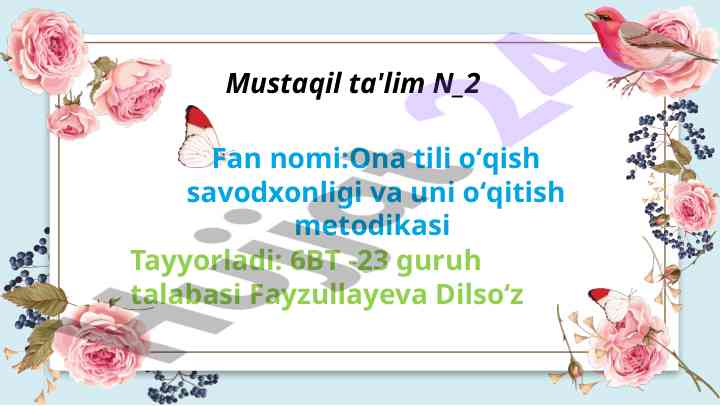 Ona tili o'qish savodxonligi metodikasi