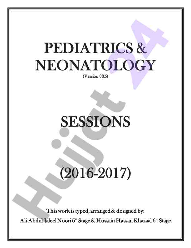 Pediatriya va neonatologiya o‘quv qo‘llanmasi