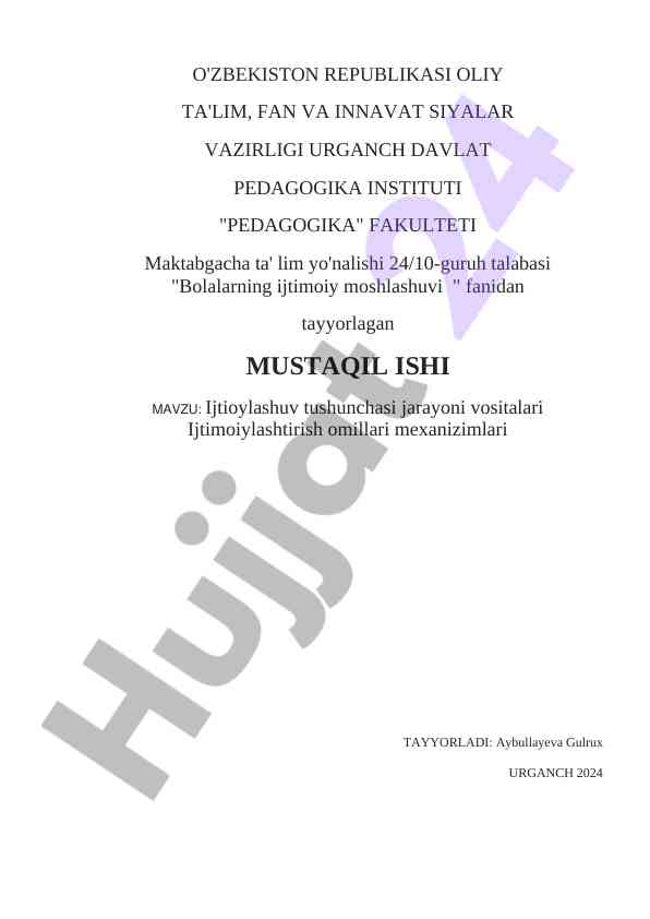 Ijtimoiylashtirish tushunchasi jarayoni vositalari