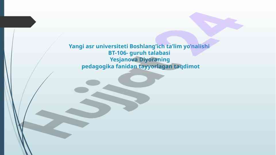 Boshlang'ich ta'limni tashkil etish usullari