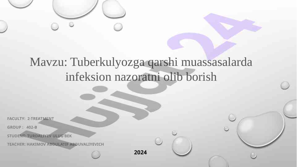 Tuberkulyozga qarshi infeksion nazorat strategiyalari