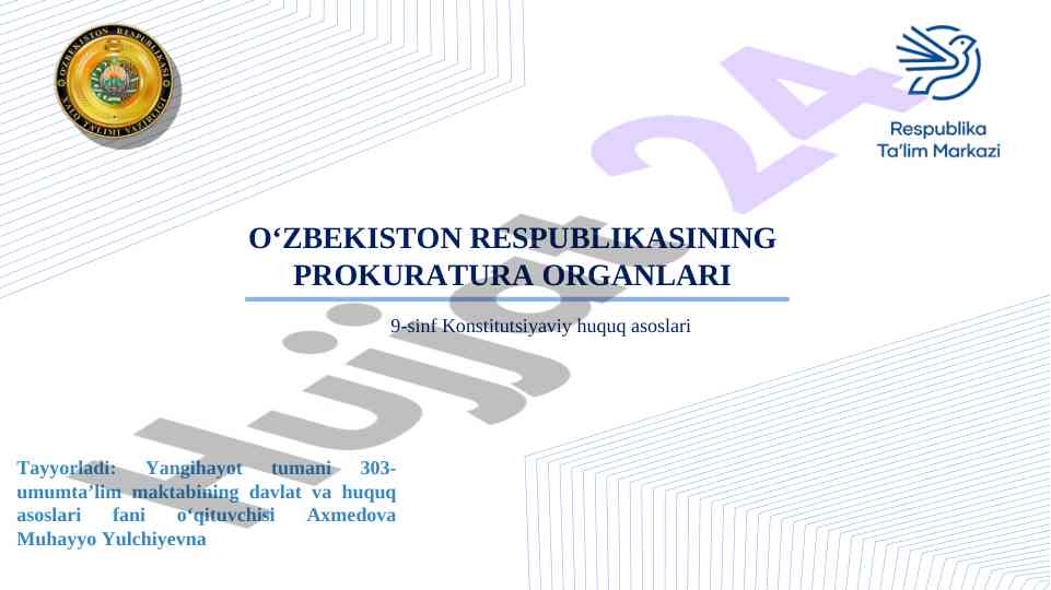 Dars rejasi prokuror qonun himoyachisi